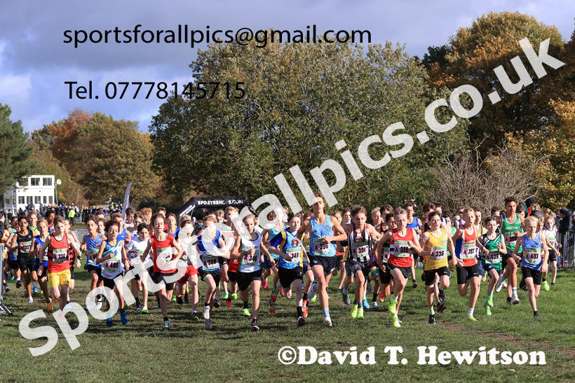 Boys Under-13s 2025 National Cross Country Relays, Berry Hill Park, Mansfield. Photo: David T. Hewitson/Sports for All Pics